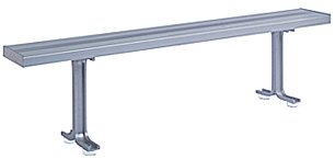 6' Locker Bench - All aluminum w/ 2 pedestals